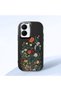 Vivo Y16 Compatible Camera Protected Black Soft Silicone Phone Case Floral Print - 3