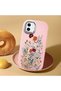 iPhone 12 Mini Compatible Camera Protected Pink Soft Silicone Phone Case Floral Print - 2