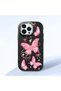iPhone 12 Pro Compatible Camera Protected Black Soft Silicone Phone Case Butterfly Patterned - 3