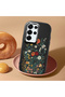 Samsung Galaxy S25 Ultra Compatible Camera Protected Black Soft Silicone Phone Case Floral Print - 2