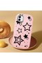 Samsung Galaxy A04 Compatible Camera Protected Pink Soft Silicone Phone Case Star Patterned - 2