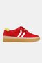 Women's Red Suede Genuine Natural De Leather Size 6-41 Lace-Up Sne Sneakers Shoes - 5