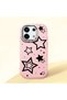 Redmi Note 13 Pro 5g Compatible Camera Protected Pink Soft Silicone Phone Case Star Patterned - 3