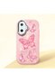 Poco F7 Compatible Camera Protected Pink Soft Silicone Phone Case Butterfly Patterned - 3