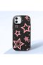 iPhone 11 Compatible Camera Protected Black Soft Silicone Phone Case Pink Star - 3