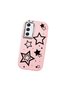 Samsung Galaxy A54 Compatible Camera Protected Pink Soft Silicone Phone Case Star Patterned