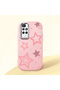 Redmi 10 2022 Compatible Camera Protected Pink Soft Silicone Phone Case Pink Star - 3