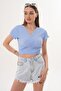 Women's Front-Tie Short Sleeve Wrinkled Bolero 260087 - - 4