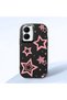 Vivo Y02S Compatible Camera Protected Black Soft Silicone Phone Case Pink Star - 3