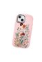 iPhone 15 Plus Compatible Camera Protected Pink Soft Silicone Phone Case Floral Print