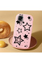 Redmi 10C Compatible Camera Protected Pink Soft Silicone Phone Case Star Patterned - 2
