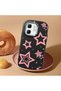 Infinix Hot 50I Compatible Camera Protected Black Soft Silicone Phone Case Pink Star - 2