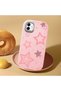 Samsung Galaxy A04 Compatible Camera Protected Pink Soft Silicone Phone Case Pink Star - 2
