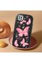 حافظة هاتف من السيليكون الناعم باللون الأسود متوافقة مع كاميرا Redmi 9c، تصميم فراشة منقوش - 2