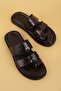 Men's Genuine Leather Flip Flops Casual Comfortable Sole Slipper Hkm.333 Brown