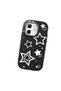 Infinix Hot 50I Compatible Camera Protected Black Soft Silicone Phone Case Star Patterned
