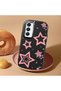 Samsung Galaxy A16 Compatible Camera Protected Black Soft Silicone Phone Case Pink Star - 2