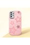 Samsung Galaxy A72 Compatible Camera Protected Pink Soft Silicone Phone Case Pink Star - 3
