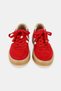 Women's Red Suede Genuine Natural De Leather Size 6-41 Lace-Up Sne Sneakers Shoes - 4