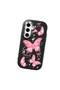 Samsung Galaxy S24 Fe Compatible Camera Protected Black Soft Silicone Phone Case Butterfly Patterned