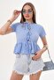 Women's Front Lace Detailed Wrinkled Blouse 260088 -