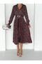 Chocolate Polka Satin Dress - 3