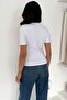 Women's Stone Detailed Short Sleeve T-Shirt White - 6