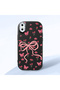 Black Soft Silicone Phone Bow with Camera Protection Compatible with iPhone X Patterned