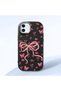 Black Soft Silicone Phone Bow with Camera Protection Compatible with iPhone 11 Patterned