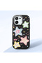 Black Soft Silicone Phone Colorful Stars with Camera Protection Compatible with Oppo A6 Pro