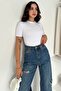 Women's Stone Detailed Short Sleeve T-Shirt White - 5