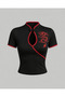 Mandarin Collar Dragon Motif Vintage Qipao Short Sleeve Cropped - 5