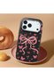 Black Soft Silicone Phone Bow with Camera Protection Compatible with iPhone 17 Pro Max Patterned - 2