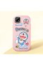 Pink Soft Silicone Phone Doraemon Patterned with Camera Protection Compatible with Realme C21