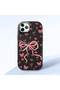 Black Soft Silicone Phone Bow with Camera Protection Compatible with iPhone 11 Pro Patterned