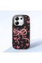 Black Soft Silicone Phone Bowknot with Camera Protection Compatible with Redmi Note 13 4g Patterned