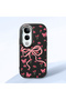 Black Soft Silicone Phone Bow with Camera Protection Compatible with Vivo V50 Lite Patterned