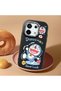 Black Soft Silicone Phone Doraemon Patterned with Camera Protection Compatible with Poco X6 5g - 2