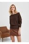 Women's Wide Neckline Sleeve Detail Premium Yarn Soft Textured Knit Sweater 12384.Crs - 2