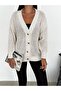 Women's Long Lace-Like Knit Button Cardigan - 4