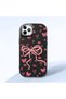 Black Soft Silicone Phone Bow with Camera Protection Compatible with iPhone 11 Pro Max Patterned
