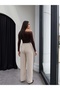 High Waist Fabric Palazzo Trousers - 5