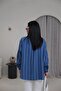 Levure Long Sleeve Slim C Striped Double C Pocketed Oversize Shirt - 7