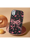 Black Soft Silicone Phone Bow with Camera Protection Compatible with iPhone X Patterned - 2