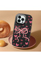 Black Soft Silicone Phone Bow with Camera Protection Compatible with iPhone 14 Pro Patterned - 2