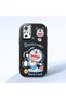 Black Soft Silicone Phone Doraemon Patterned with Camera Protection Compatible with Redmi Note 10 Pro