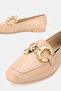 Women's Nude Genuine Natural De Leather 4-35-41-42 Size Buckle-Strap Ballet Flats - 3