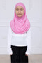 Practical Ready-To-Wear Children's Shawl, Comfortable Elastic Hijab Headscarf Pink - 4