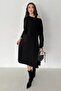 Women's Drop-Shoulder Dress Blouse Black Set