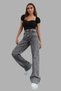 Mika Women's Smoked High Waist Wide Leg Denim Jeans - 4